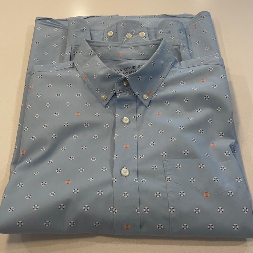 Banana Republic button collar casual shirt L slim